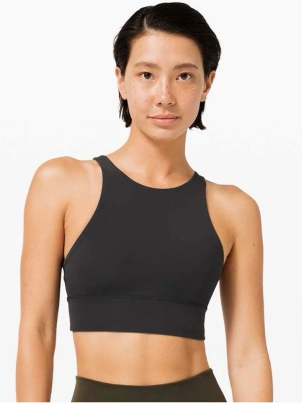 Lululemon Energy Bra High Neck Long Line *Tough, Black, Size 4